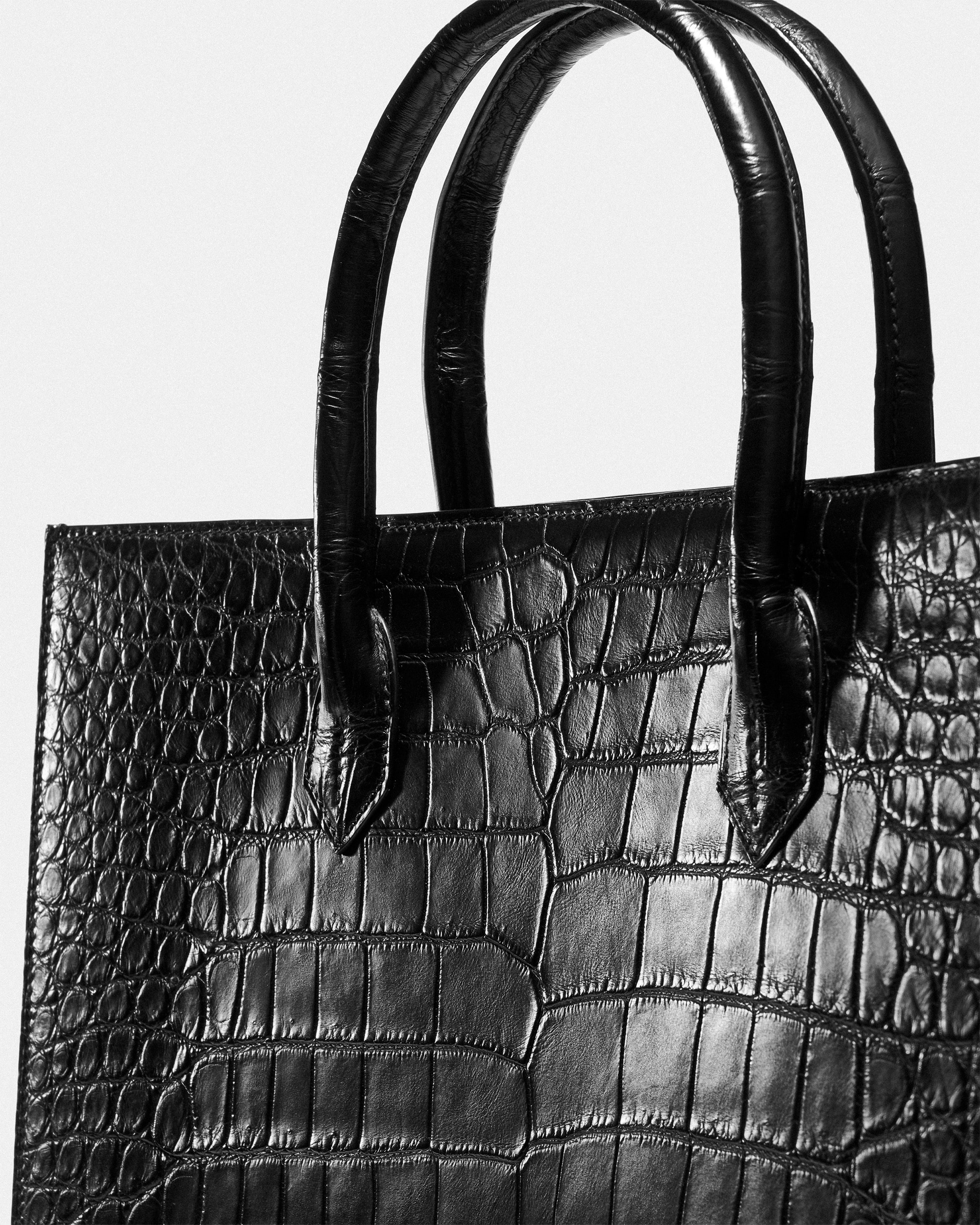 Matte crocodile leather, in detail
